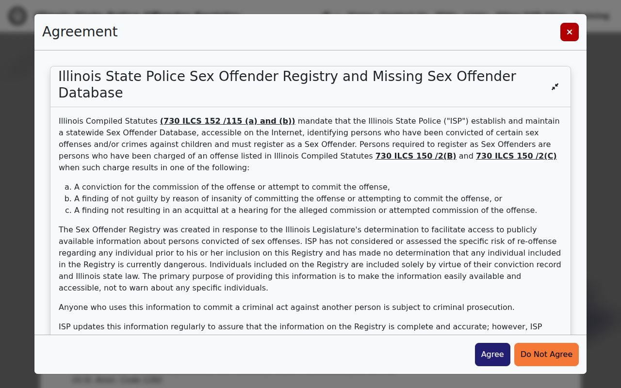 Schaumburg resident lookup through the Illinois registry search