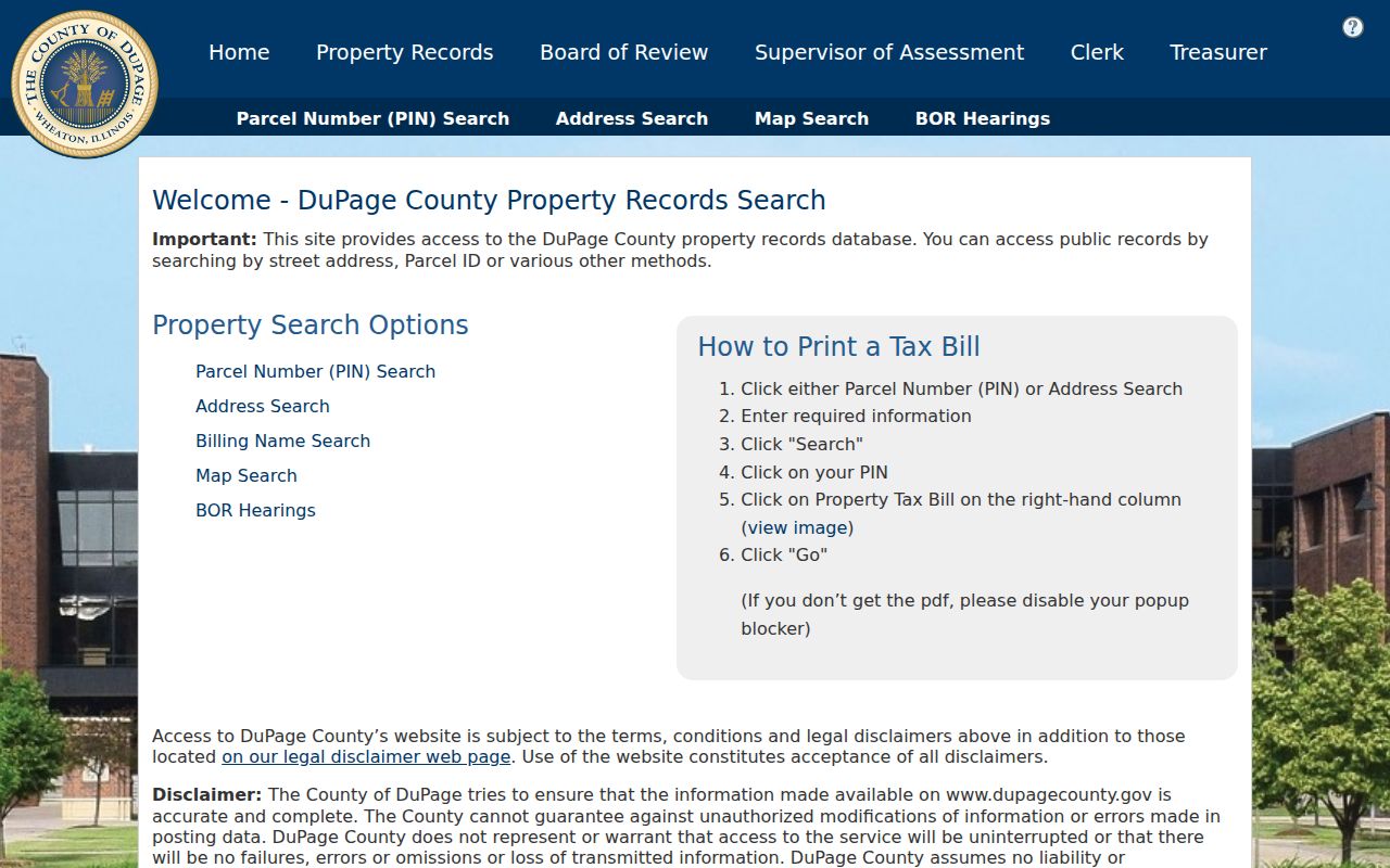 Schaumburg street directory DuPage property lookup