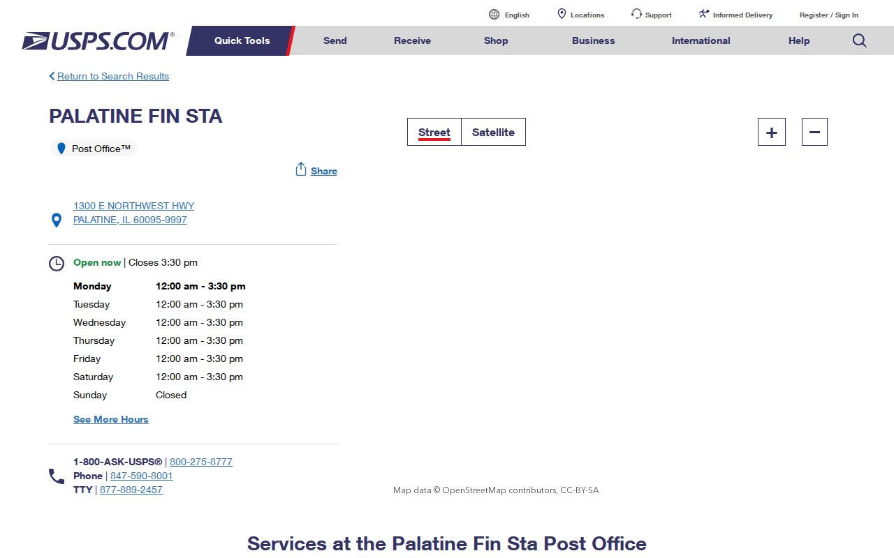 Schaumburg ZIP code directory image of Woodfield Finance Station